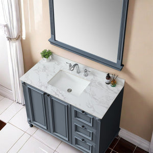 English Elm 49"x22"bathroom Vanity Top Sintered Stone Carrara Undermount Sink with Backsplash W509P211130