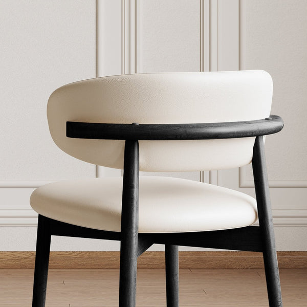 English Elm Mid-century Modern Solid Ash Dining Chairs Set of 2 with Tapered Legs Ergonomic Seat W509P395919