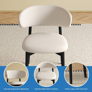 English Elm Mid-century Modern Solid Ash Dining Chairs Set of 2 with Tapered Legs Ergonomic Seat W509P395919