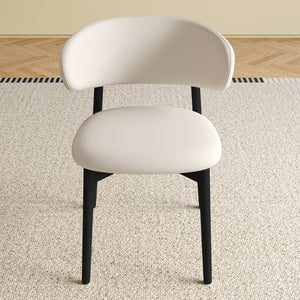English Elm Mid-century Modern Solid Ash Dining Chairs Set of 2 with Tapered Legs Ergonomic Seat W509P395919