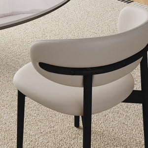 English Elm Mid-century Modern Solid Ash Dining Chairs Set of 2 with Tapered Legs Ergonomic Seat W509P395919