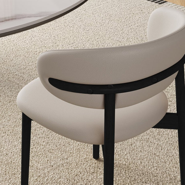 English Elm Mid-century Modern Solid Ash Dining Chairs Set of 2 with Tapered Legs Ergonomic Seat W509P395919