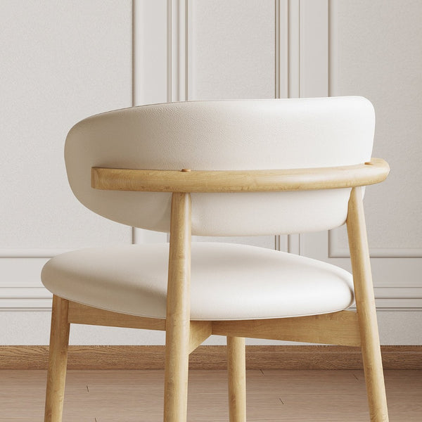 English Elm Mid-century Modern Solid Oak Dining Chairs Set of 2 with Tapered Legs for Kitchen Natural Walnut W509P486264