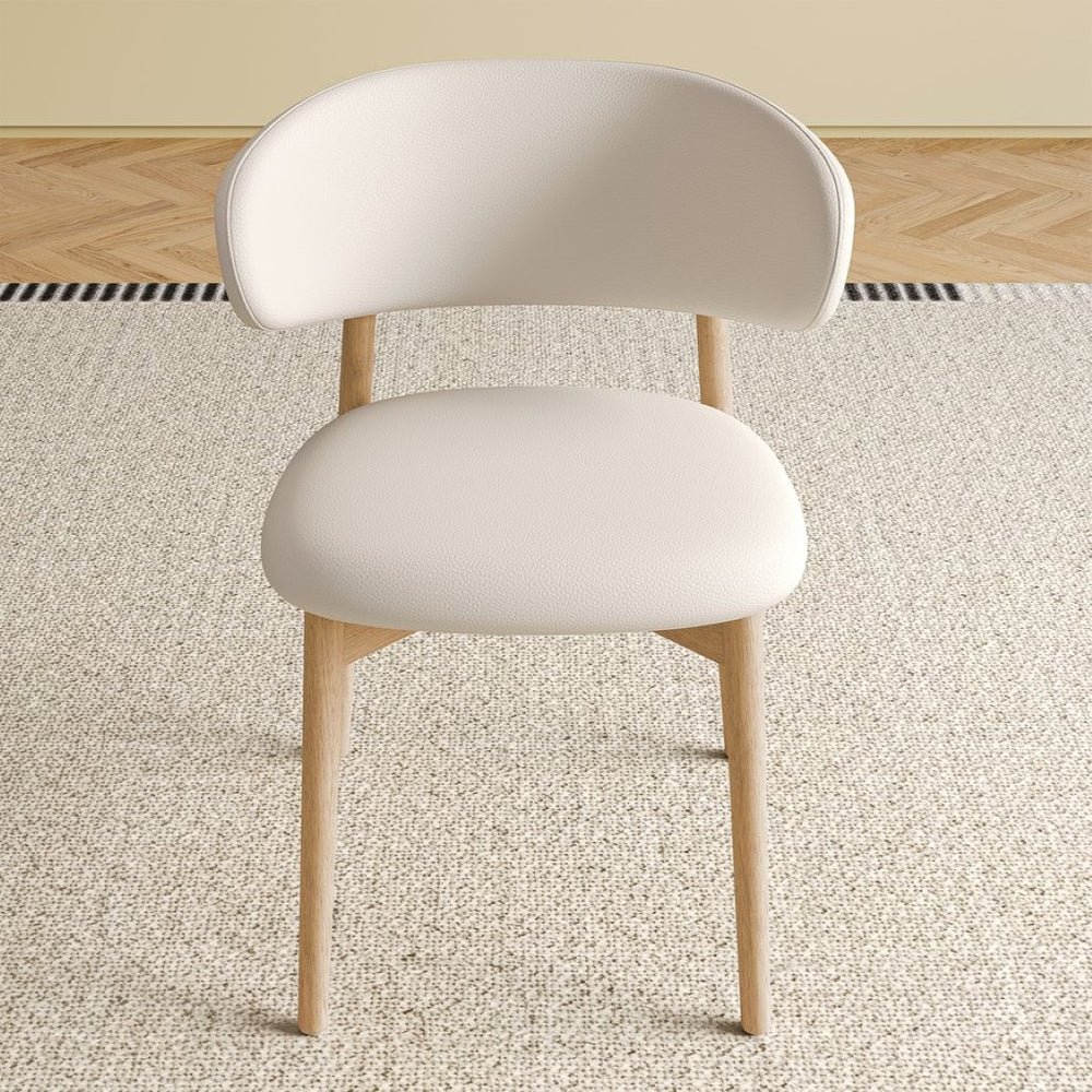 English Elm Mid-century Modern Solid Oak Dining Chairs Set of 2 with Tapered Legs for Kitchen Natural Walnut W509P486264