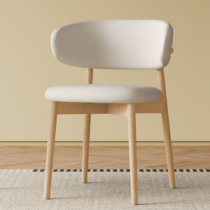 English Elm Mid-century Modern Solid Oak Dining Chairs Set of 2 with Tapered Legs for Kitchen Natural Walnut W509P486264