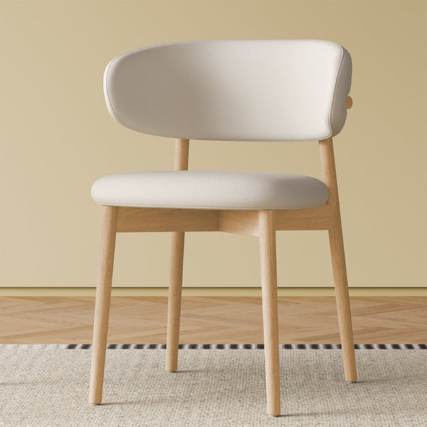 English Elm Mid-century Modern Solid Oak Dining Chairs Set of 2 with Tapered Legs for Kitchen Natural Walnut W509P486264