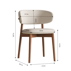 English Elm Mid-century Modern Solid Oak Dining Chairs Set of 2 with Tapered Legs for Kitchen Walnut W509P486265