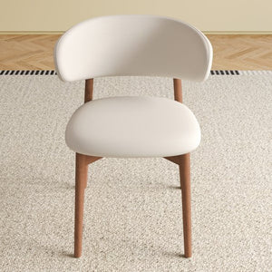 English Elm Mid-century Modern Solid Oak Dining Chairs Set of 2 with Tapered Legs for Kitchen Walnut W509P486265