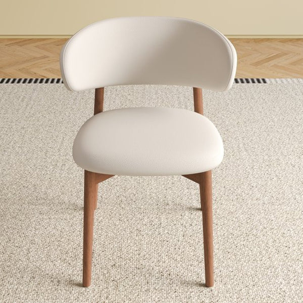 English Elm Mid-century Modern Solid Oak Dining Chairs Set of 2 with Tapered Legs for Kitchen Walnut W509P486265