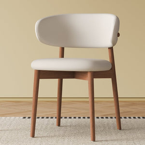 English Elm Mid-century Modern Solid Oak Dining Chairs Set of 2 with Tapered Legs for Kitchen Walnut W509P486265