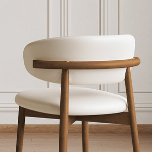 English Elm Mid-century Modern Solid Oak Dining Chairs Set of 2 with Tapered Legs for Kitchen Walnut W509P486265