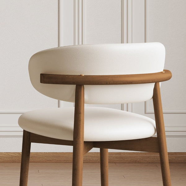 English Elm Mid-century Modern Solid Oak Dining Chairs Set of 2 with Tapered Legs for Kitchen Walnut W509P486265