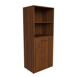 English Elm Stretchable Expandable Walnut Desk with Locking Wheels and Four Tier Shelving for Small Spaces W509P494901