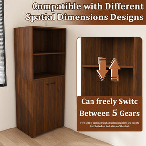 English Elm Stretchable Expandable Walnut Desk with Locking Wheels and Four Tier Shelving for Small Spaces W509P494901