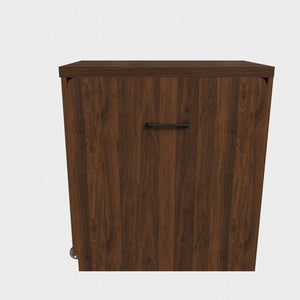 English Elm Multi-Functional Folding Vanity Desk with HD Mirror and Storage Stool for Small Spaces W509P520520