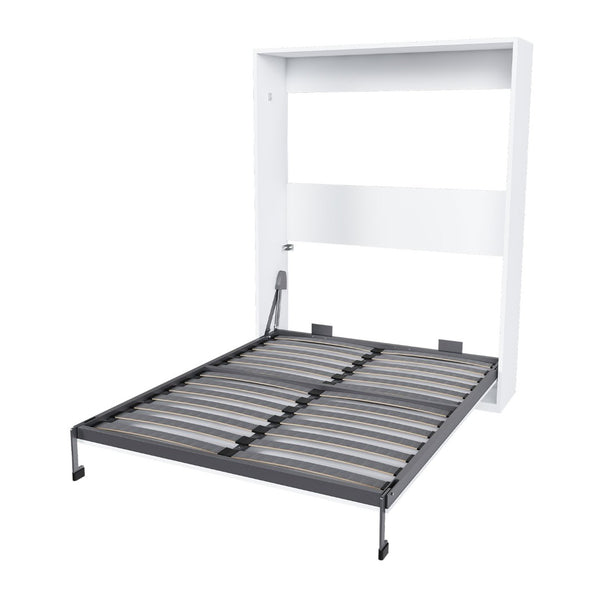 English Elm Queen Murphy Wall Bed Foldable Cabinet with Hydraulic Assist and Solid Wood Slats W509S00175