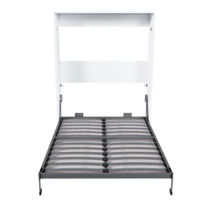 English Elm Queen Murphy Wall Bed Foldable Cabinet with Hydraulic Assist and Solid Wood Slats W509S00175