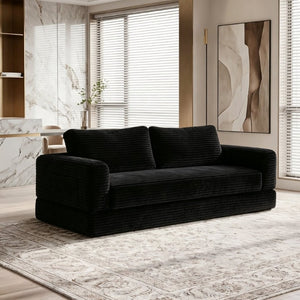 English Elm 76 Inch Corduroy Convertible Floor Sofa Foldable Sleeper Couch for Living Room W5105P502875