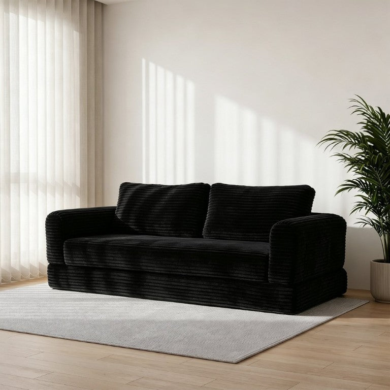 English Elm 76 Inch Corduroy Convertible Floor Sofa Foldable Sleeper Couch for Living Room W5105P502875