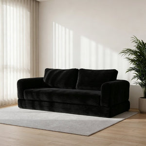 English Elm 76 Inch Corduroy Convertible Floor Sofa Foldable Sleeper Couch for Living Room W5105P502875