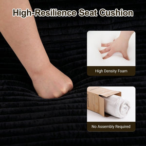 English Elm 76 Inch Corduroy Convertible Floor Sofa Foldable Sleeper Couch for Living Room W5105P502875