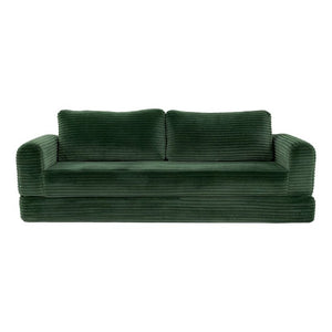 English Elm 76 Inch Cloud Corduroy Futon Sofa Bed Foldable Floor Couch for Living Room Guests Green W5105P506339