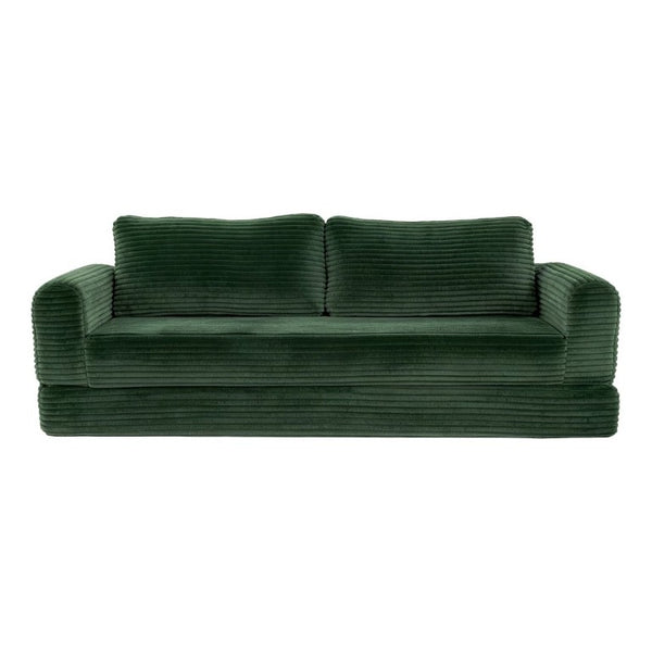 English Elm 76 Inch Cloud Corduroy Futon Sofa Bed Foldable Floor Couch for Living Room Guests Green W5105P506339