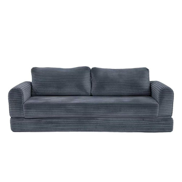 English Elm 76 Inch Cloud Corduroy Futon Sofa Bed Foldable Floor Couch for Living Room Guests Dark Gray W5105P525479