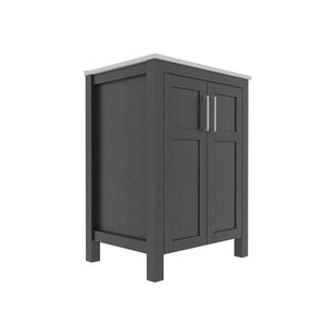 English Elm A Black and White Bathroom Vanity with Ceramic Basin Moisture Resistant Wood Storage W5107S00001