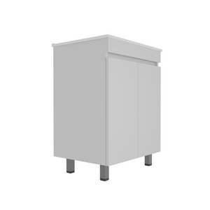 English Elm A 24 Inch White Floor Standing Bathroom Vanity with Integrated Sink and Soft Close Doors W5107S00003