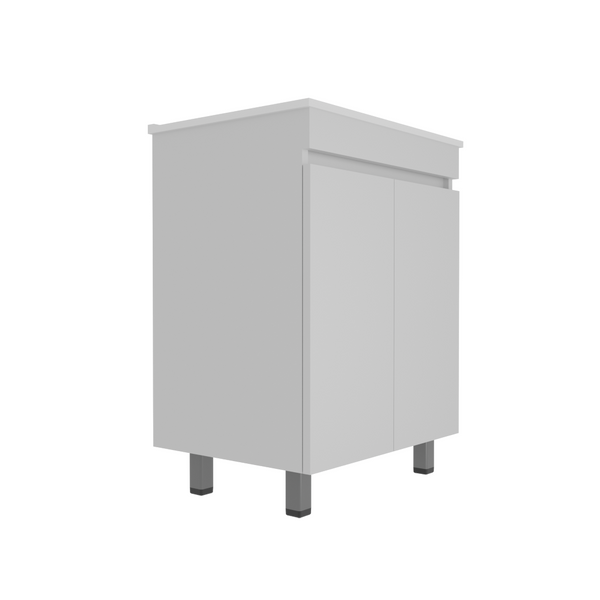 English Elm A 24 Inch White Floor Standing Bathroom Vanity with Integrated Sink and Soft Close Doors W5107S00003