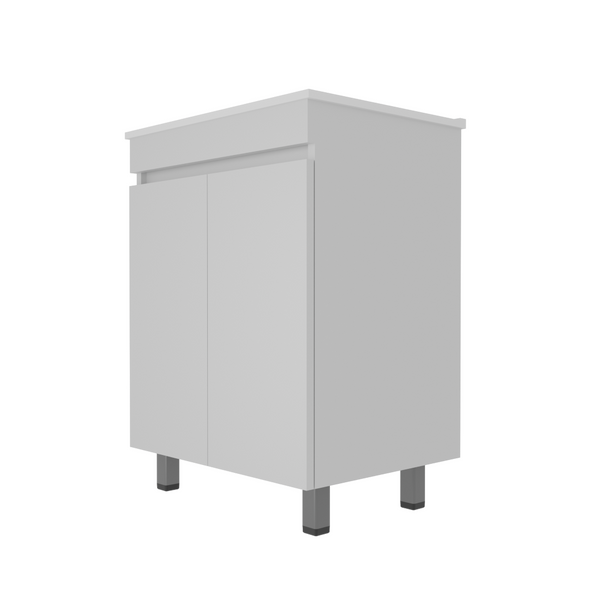 English Elm A 24 Inch White Floor Standing Bathroom Vanity with Integrated Sink and Soft Close Doors W5107S00003