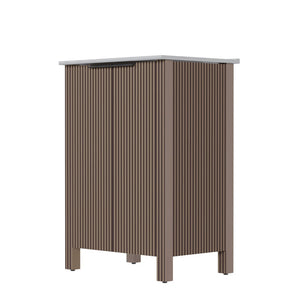 English Elm A Brown Melamine Plywood Vanity with Ceramic Basin for Small Bathrooms and Powder Rooms W5107S00006