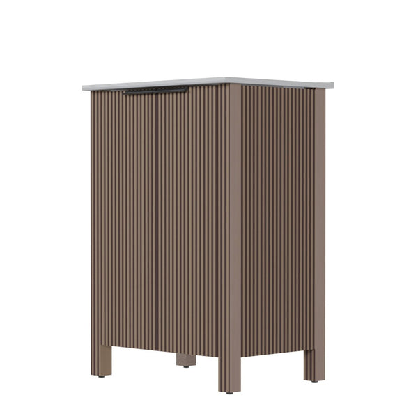 English Elm A Brown Melamine Plywood Vanity with Ceramic Basin for Small Bathrooms and Powder Rooms W5107S00006