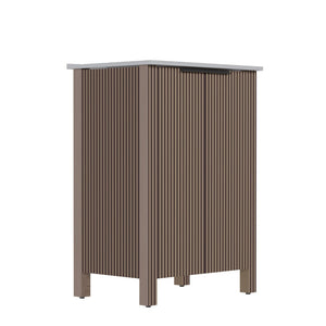 English Elm A Brown Melamine Plywood Vanity with Ceramic Basin for Small Bathrooms and Powder Rooms W5107S00006