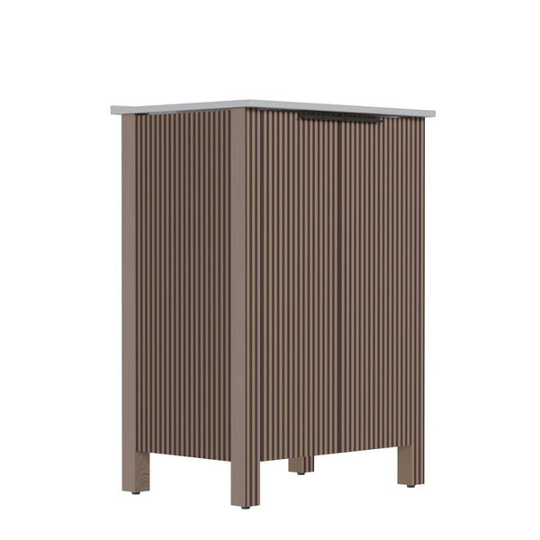 English Elm A Brown Melamine Plywood Vanity with Ceramic Basin for Small Bathrooms and Powder Rooms W5107S00006