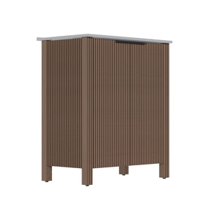 English Elm A 30 Inch Floor Standing Bathroom Vanity with Resin Basin and Warm Brown Melamine Finish W5107S00007