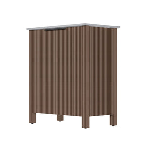English Elm A 30 Inch Floor Standing Bathroom Vanity with Resin Basin and Warm Brown Melamine Finish W5107S00007