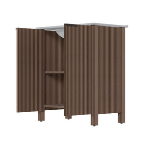 English Elm A 30 Inch Floor Standing Bathroom Vanity with Resin Basin and Warm Brown Melamine Finish W5107S00007