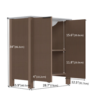 English Elm A 30 Inch Floor Standing Bathroom Vanity with Resin Basin and Warm Brown Melamine Finish W5107S00007