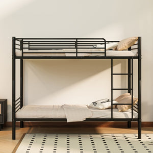 English Elm Twin Over Bunk Bed Powder Coated Metal Frame for Kids Shared Rooms Space Saving W5109P506413