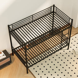 English Elm Twin Over Bunk Bed Powder Coated Metal Frame for Kids Shared Rooms Space Saving W5109P506413