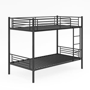 English Elm Twin Over Bunk Bed Powder Coated Metal Frame for Kids Shared Rooms Space Saving W5109P506413