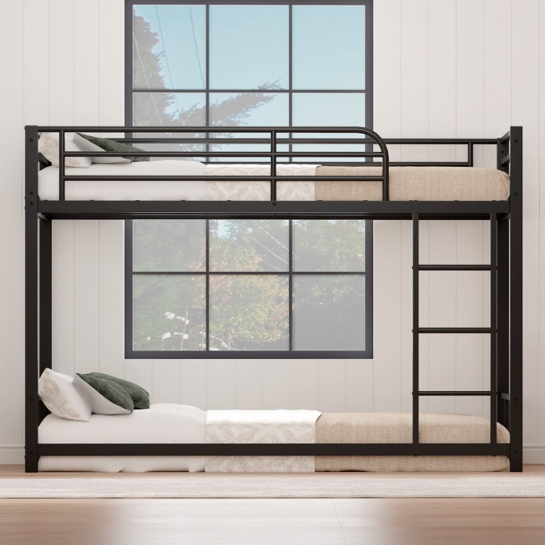 English Elm New Twin Over Metal Bunk Bed Heavy Duty Steel Frame Guard Rails Kids Teens W5109P523105