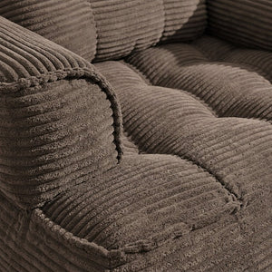 English Elm 66.9 Inch Convertible Corduroy Sofa Bed with Tufted Foam Cushions for Compact Living Spaces Coffee W5156P544069