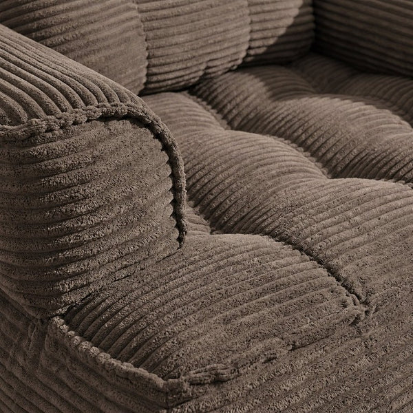 English Elm 66.9 Inch Convertible Corduroy Sofa Bed with Tufted Foam Cushions for Compact Living Spaces Coffee W5156P544069