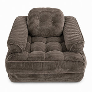 English Elm 66.9 Inch Convertible Corduroy Sofa Bed with Tufted Foam Cushions for Compact Living Spaces Coffee W5156P544069