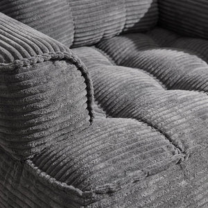 English Elm 66.9 Inch Convertible Corduroy Sofa Bed with Tufted Foam Cushions for Compact Living Spaces Dark Gray W5156P544071