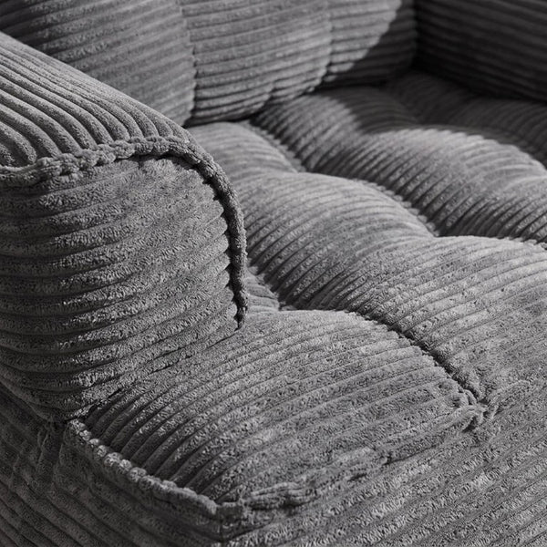 English Elm 66.9 Inch Convertible Corduroy Sofa Bed with Tufted Foam Cushions for Compact Living Spaces Dark Gray W5156P544071