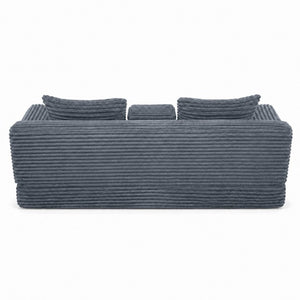 English Elm 72 Inch Chenille Corduroy Convertible Sleeper Sofa with Cup Holders for Apartment Spaces Dark Gray W5156P544074